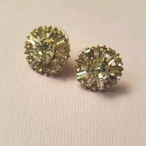 J. Crew Gemstone with Crystal Halo Stud Earrings NWT